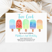 Invitation Deux Cool Blue Popsicle Anniversaire