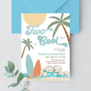Invitation Deux Cool Boy Surf Surf 2e anniversaire Beach Part