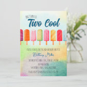 Invitation Deux Cool Cute Popsicles Deuxième Anniversaire (Debout devant)