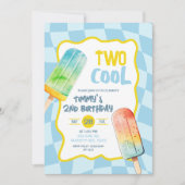 Invitation Deux Cool Glace Bleue Anniversaire Garçon Été (Devant)