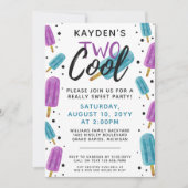 Invitation DEUX COOL Kid's 2nd Birthday Summer Ice Pop Party (Devant)