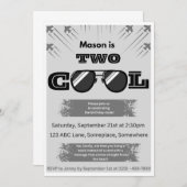 Invitation Deux Cool, Mec d'anniversaire ! (Devant / Derrière)