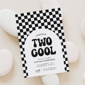 Invitation Deux Cool, noir et blanc Checker 2e anniversaire