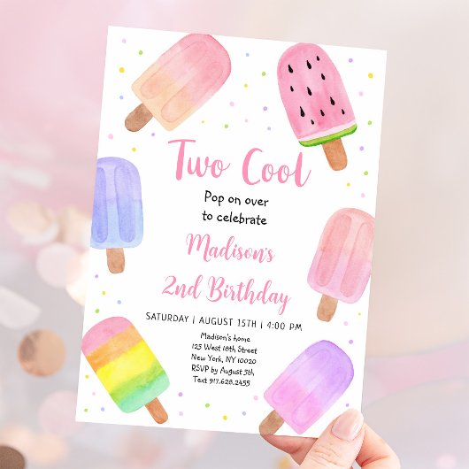 Invitation Deux Cool Pink Popsicday