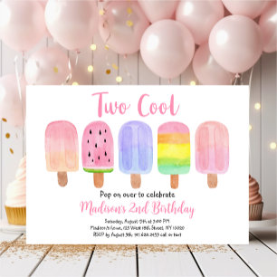 Invitation Deux Cool Pink Popsicday
