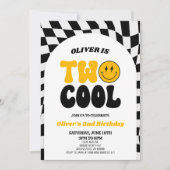 Invitation Deux Cool Retro Arch Premier 2e fête d'anniversair (Devant)