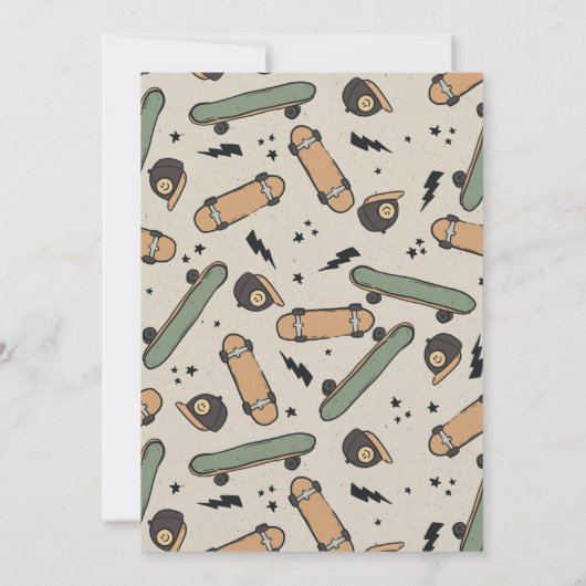 Invitation Deux Cool Skateboard Anniversaire (Dos)