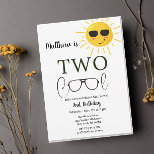 Invitation Deux Cool Sunglass 2e anniversaire Simple Invitati