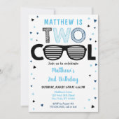 Invitation Deux Cool Sunglass Boy Deuxième anniversaire (Devant)