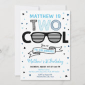 Invitation Deux Cool Sunglass Boy Deuxième anniversaire (Devant)