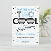 Invitation Deux Cool Sunglass Boy Deuxième anniversaire (Debout devant)