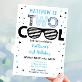 Invitation Deux Cool Sunglass Boy Deuxième anniversaire
