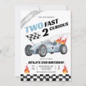 Invitation Deux course rapide voiture course 2e anniversaire  (Devant)