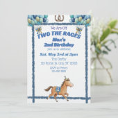 Invitation Deux Courses, Cheval Bleu 2ème Anniversaire (Debout devant)