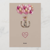 Invitation Deux courses, Cheval rose 2ème anniversaire (Dos)