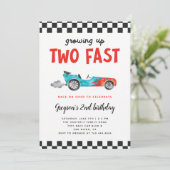 Invitation Deux courses de voiture rapides pour le 2e anniver (Debout devant)