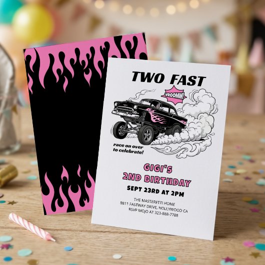 Invitation Deux courses rapides Fille de voiture Gasser 2e an