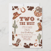 Invitation Deux cowboy Ouest 2e photo fête d'anniversaire (Devant)