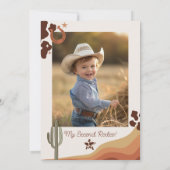 Invitation Deux cowboy Ouest 2e photo fête d'anniversaire (Dos)