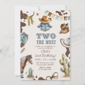 Invitation Deux cowboy Ouest 2e photo fête d'anniversaire (Devant)
