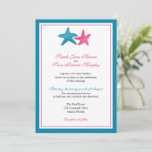 Invitation Deux crapets d'étoiles de mer et Mariage rose (Debout devant)