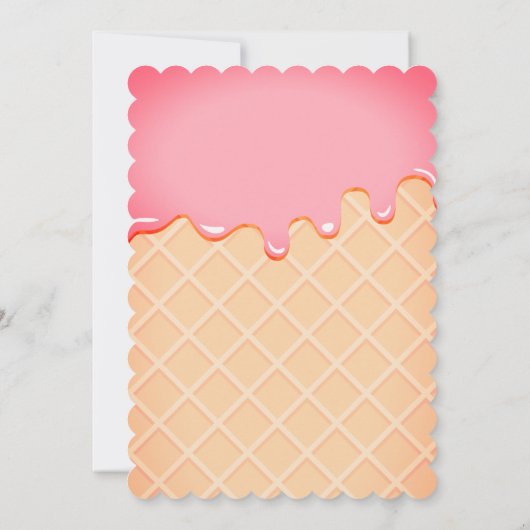 Invitation Deux crème glacée douce Fille d'été 2e fête d'anni (Dos)