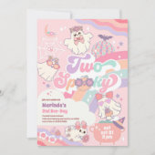 Invitation Deux Daisy Groovy Halloween Effrayant 2ème Anniver (Devant)