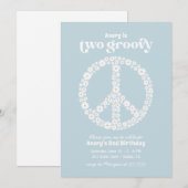 Invitation Deux Daisy les années 70 Super fête d'anniversaire (Devant / Derrière)