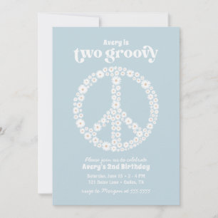 Invitation Deux Daisy les années 70 Super fête d'anniversaire