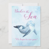 Invitation Deux dans le bleu Purpl Mermaid Girls 2e anniversa (Dos)