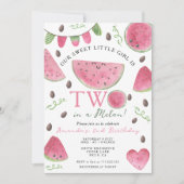 Invitation Deux dans un melon Mignon Fille au melon d'eau 2èm (Devant)