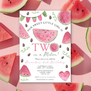 Invitation Deux dans un melon Mignon Fille au melon d'eau 2èm
