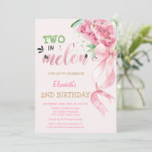 Invitation Deux Dans Un Melon Pastèque Arc Rose 2ème Annivers (Debout devant)