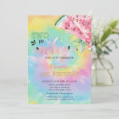 Invitation Deux Dans Un Melon Pastèque Tie-Dye 2ème Anniversa (Debout devant)