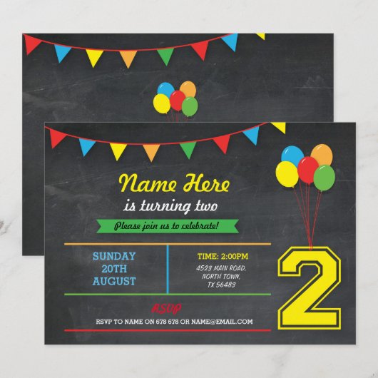 Invitation deux de garçons de filles (Devant / Derrière)