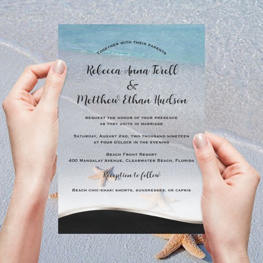Invitation Deux de nous / Ocean Love Starfish Beach Invitatio