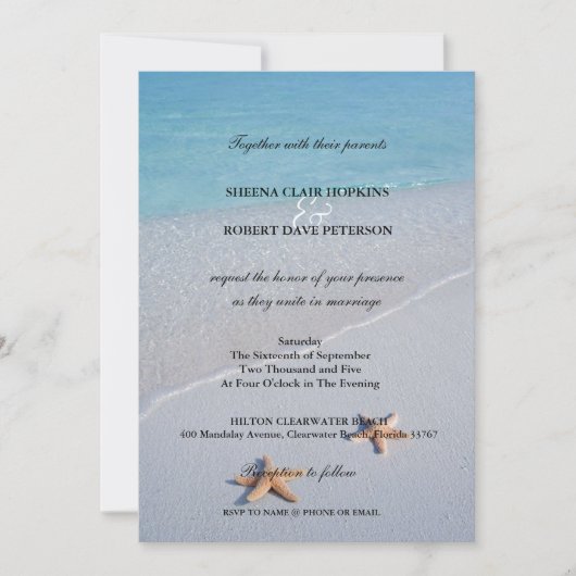 Invitation Deux d'entre nous| Mariage d'amoureux de l'océan (Devant)
