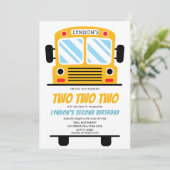 Invitation Deux deux fois la fête de l'autobus scolaire 2e an (Debout devant)