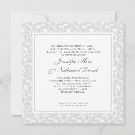 Invitation Deux deviendront un argent chrétien de mariage (Dos)