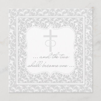 Invitation Deux deviendront un argent chrétien de mariage