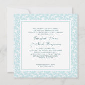 Invitation Deux Deviendront Un Mariage Chrétien Aqua Blue (Dos)