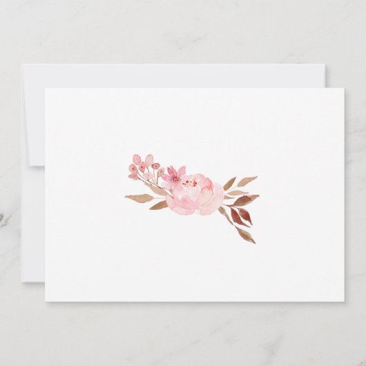 Invitation Deux Deviendront Un Mariage Chrétien Floral Rose (Dos)