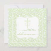 Invitation Deux Deviendront Un Mariage Chrétien Vert (Devant)