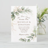 Invitation Deux deviennent un Mariage Floral de verdure (Debout devant)