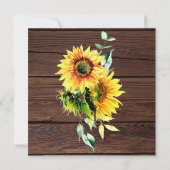 Invitation Deux deviennent un Sunflower Wood Mariage chrétien (Dos)