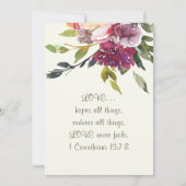 Invitation Deux deviennent un violet Mariage chrétien Floral (Dos)