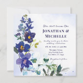 Invitation Deux deviennent un violet Mariage chrétien Floral (Devant)