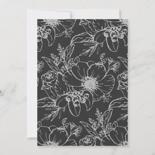 Invitation Deux deviennent une Calligraphie moderne noir et b (Dos)