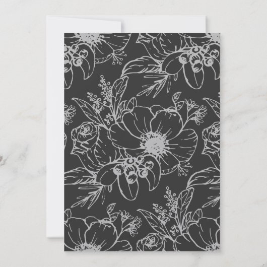 Invitation Deux deviennent une Calligraphie moderne noir et b (Dos)