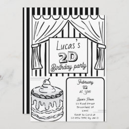 Invitation Deux Dimensions De Style Bande Dessinée Anniversai